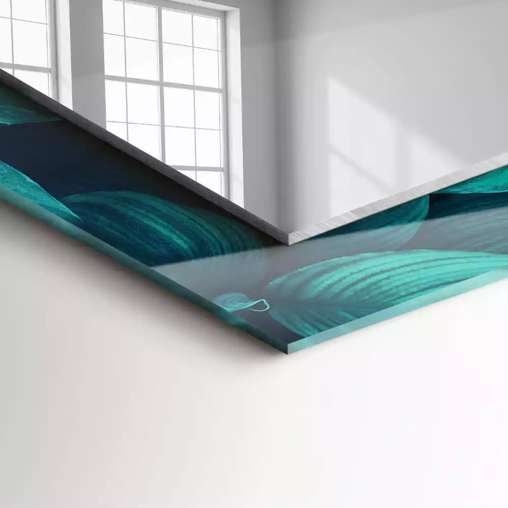 Bedrukte rechthoekige spiegel Groene bladeren