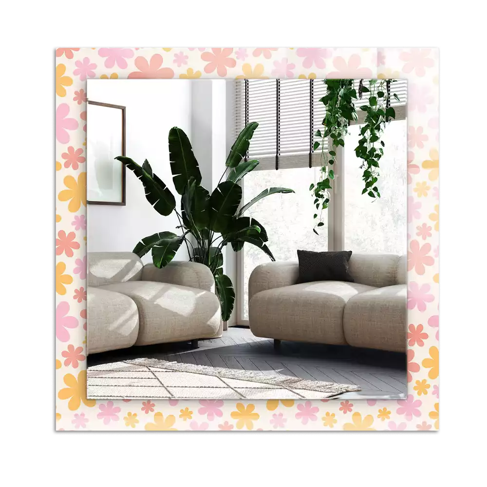 Rechthoekige spiegel met decoratie Bloemenpatroon