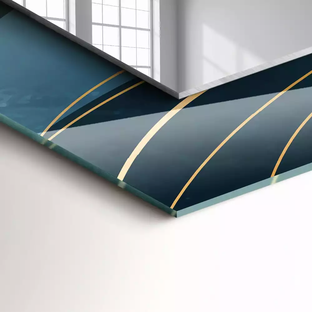 Bedrukte rechthoekige spiegel Abstracte lijnen