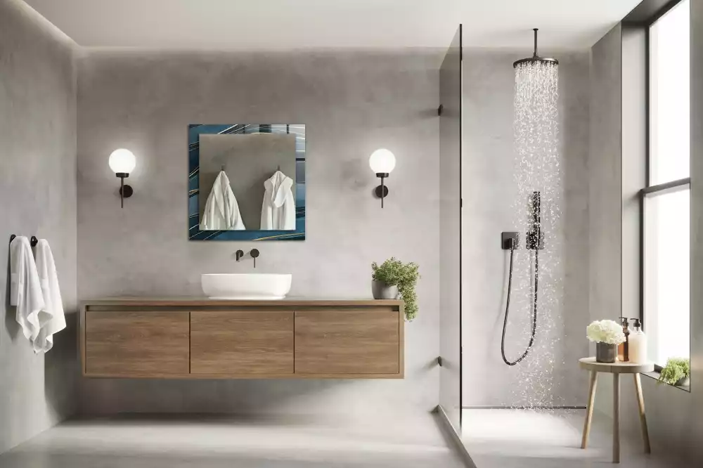 Bedrukte rechthoekige spiegel Abstracte lijnen