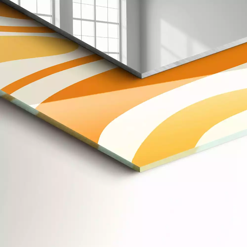 Rechthoekige spiegel met decoratie Abstracte oranje patronen