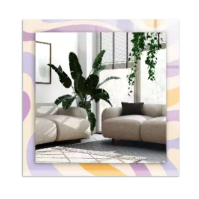 Rechthoekige spiegel lijst met print Abstracte kleurrijke patronen