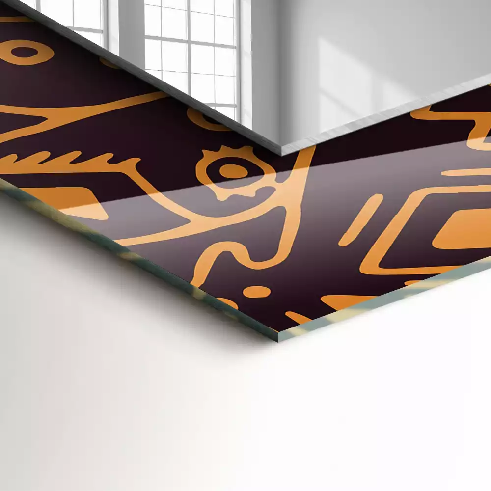 Bedrukte rechthoekige spiegel Etnisch patroon