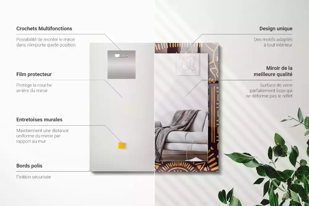 Bedrukte rechthoekige spiegel Etnisch patroon