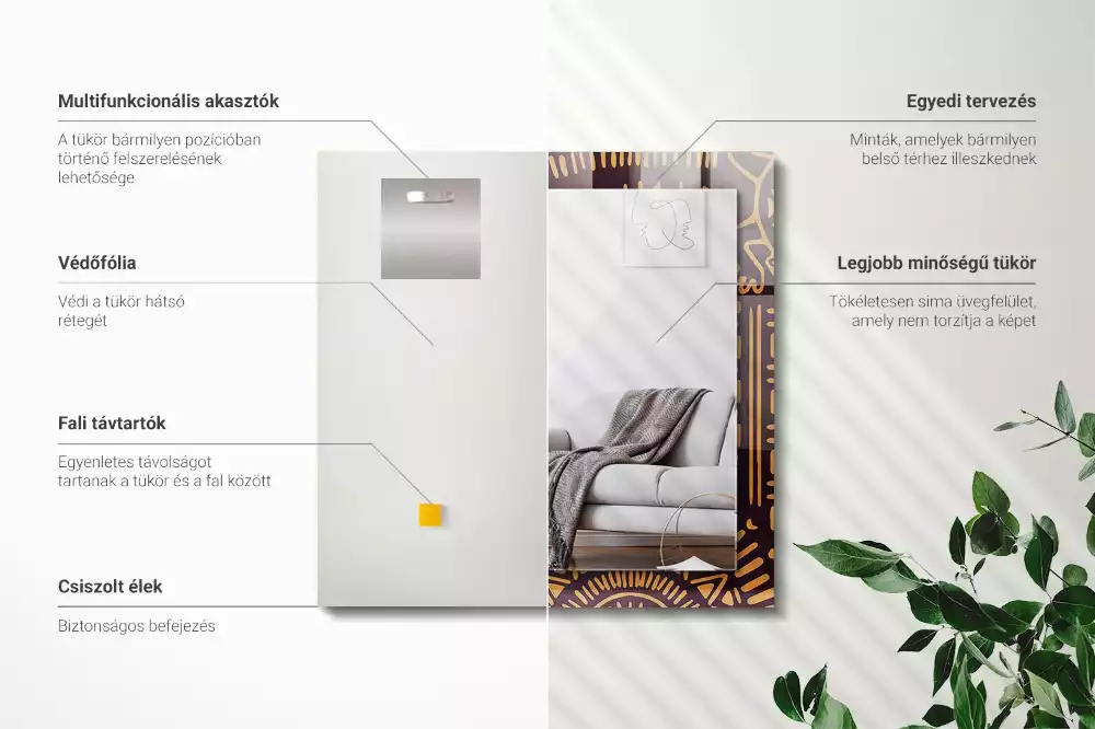 Bedrukte rechthoekige spiegel Etnisch patroon