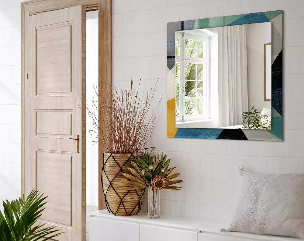 Bedrukte rechthoekige spiegel Abstracte kleurrijke patronen