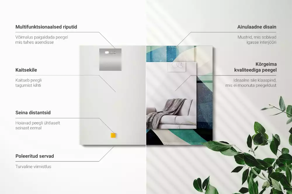 Bedrukte rechthoekige spiegel Abstracte kleurrijke patronen