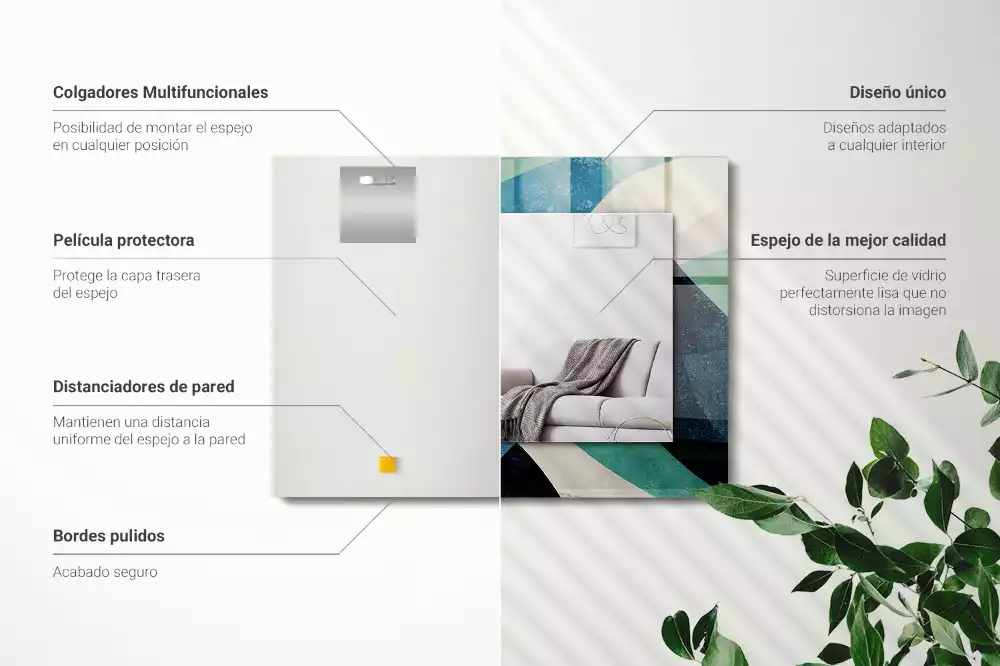 Bedrukte rechthoekige spiegel Abstracte kleurrijke patronen