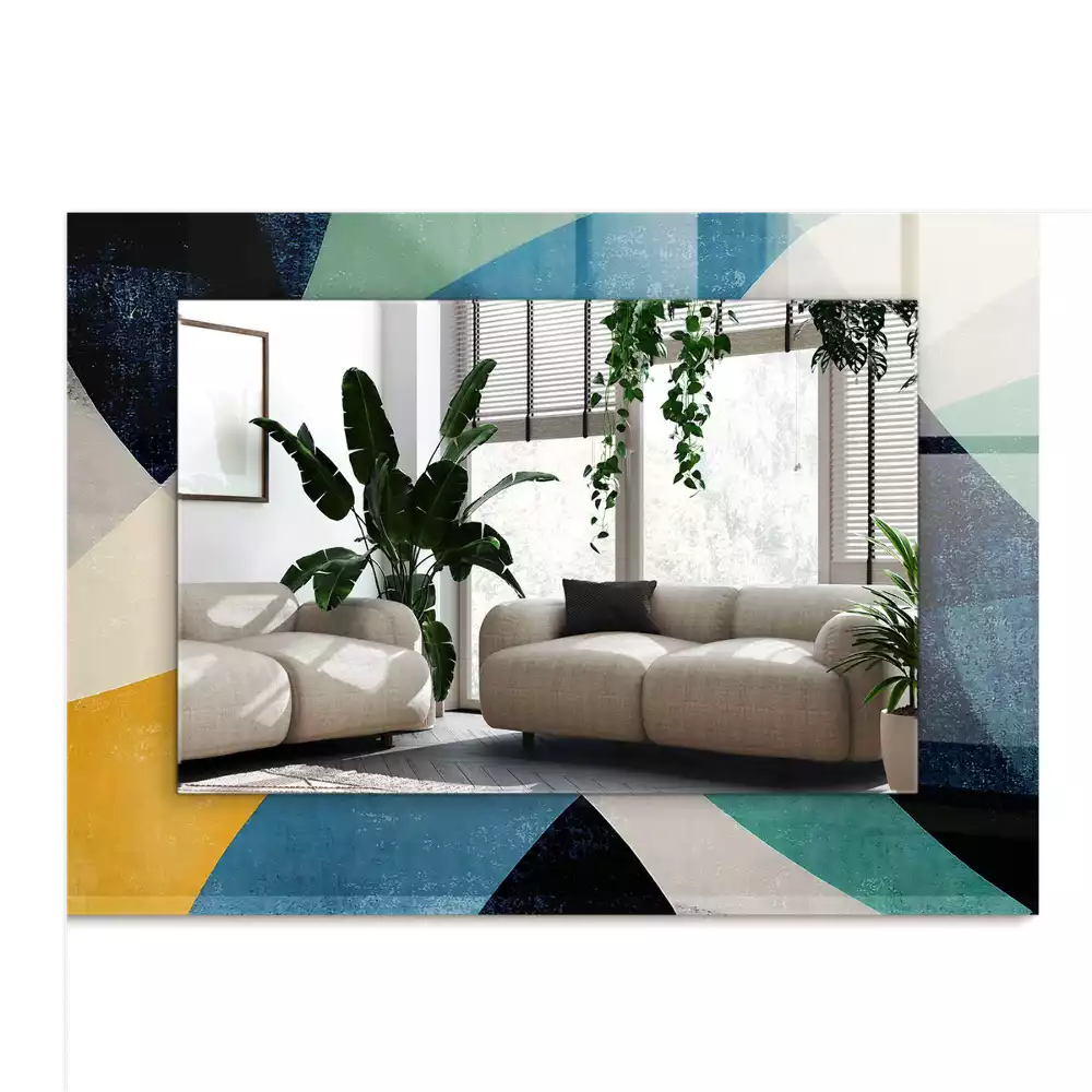 Bedrukte rechthoekige spiegel Abstracte kleurrijke patronen