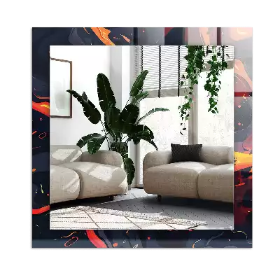 Bedrukte rechthoekige spiegel Vulkanische lava