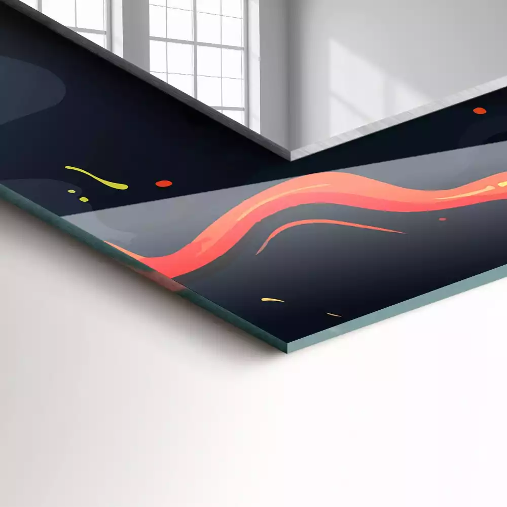 Bedrukte rechthoekige spiegel Vulkanische lava