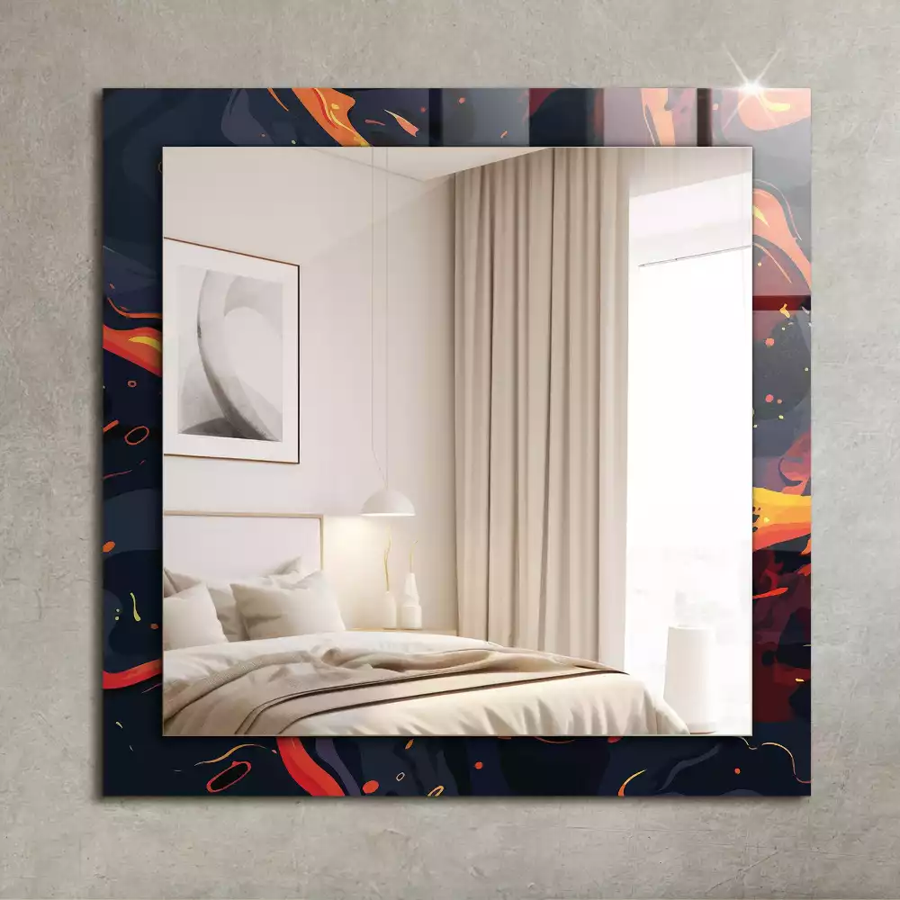 Bedrukte rechthoekige spiegel Vulkanische lava