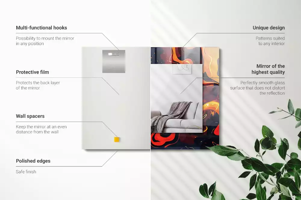 Bedrukte rechthoekige spiegel Vulkanische lava