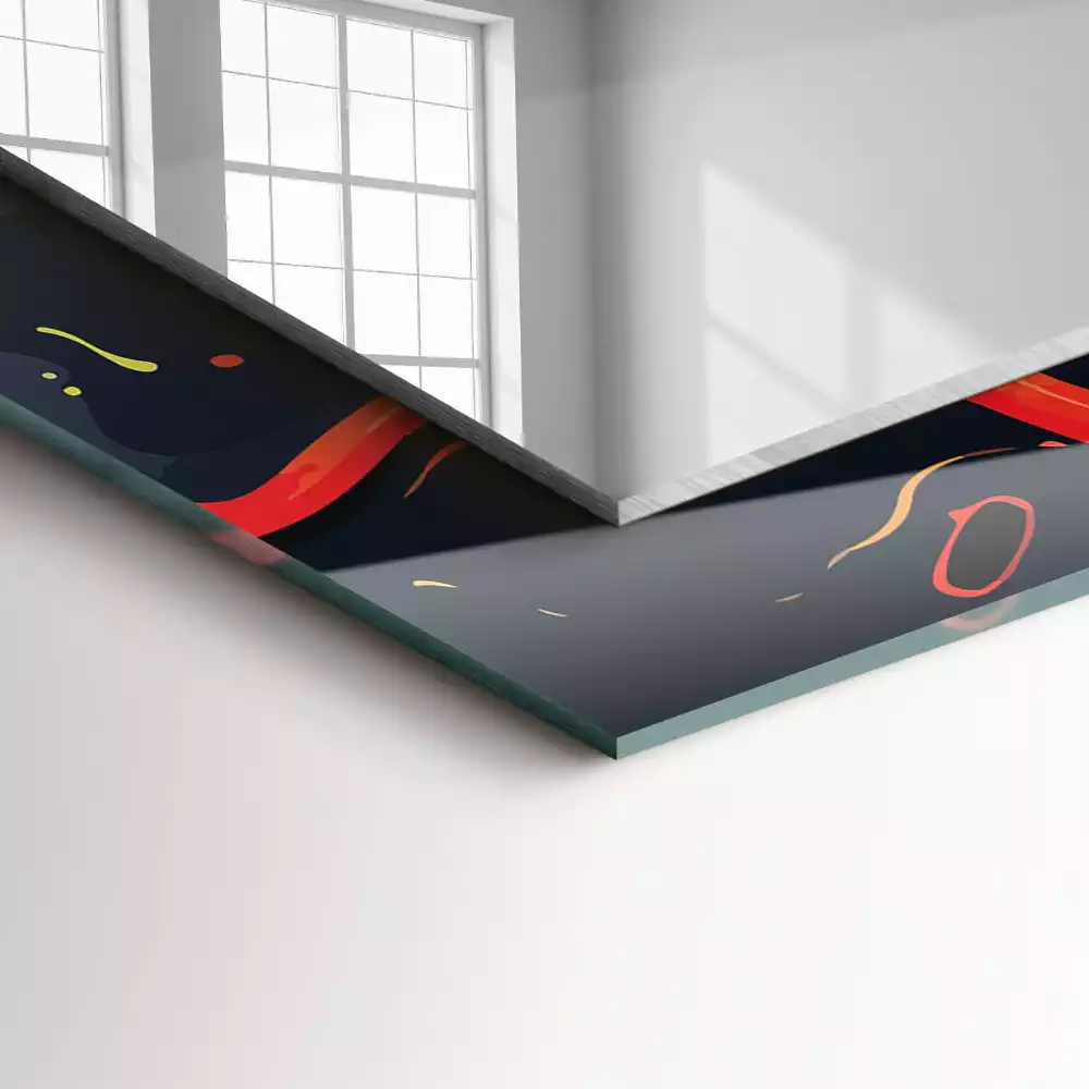 Bedrukte rechthoekige spiegel Vulkanische lava