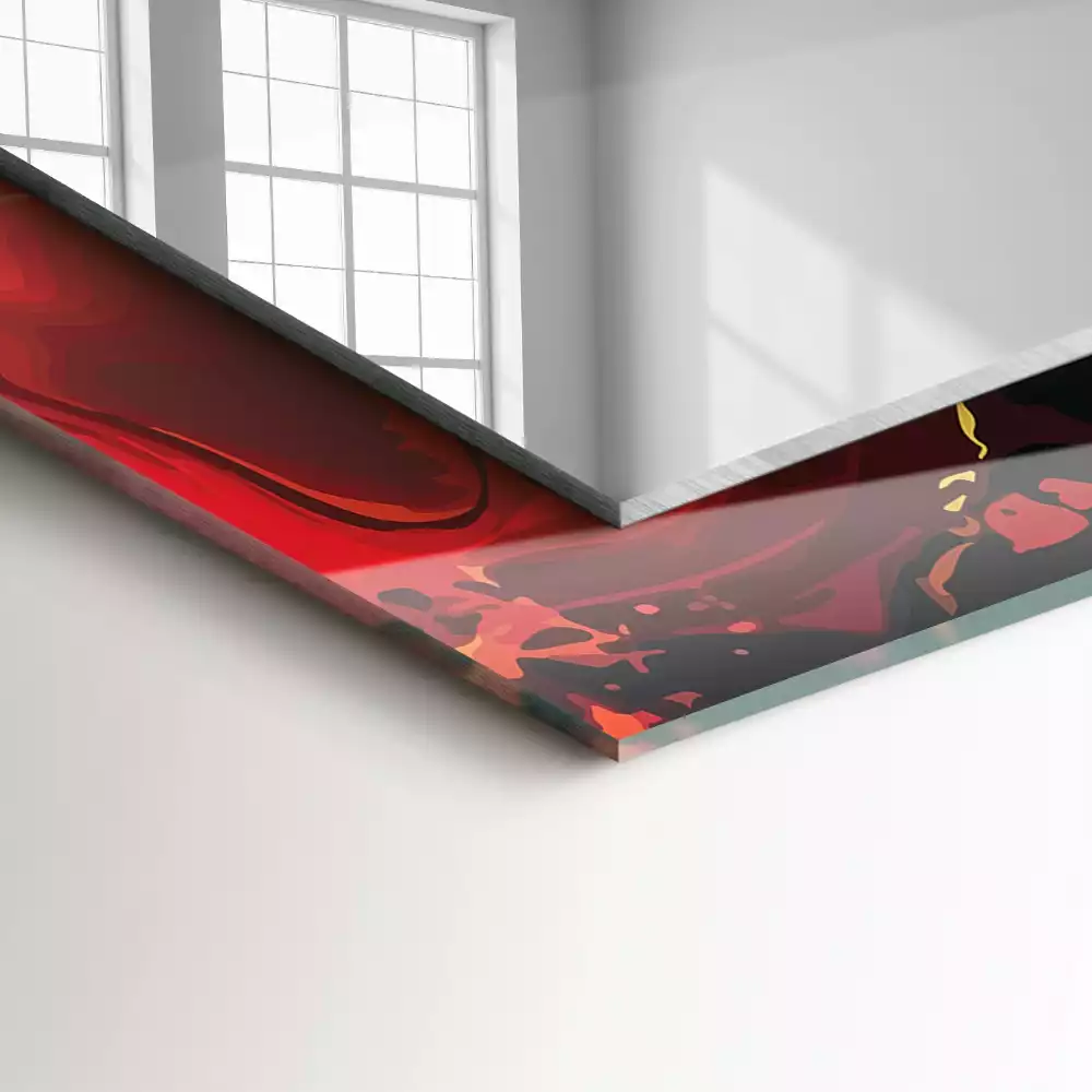 Rechthoekige spiegel met bedrukte lijst Abstracte Lava