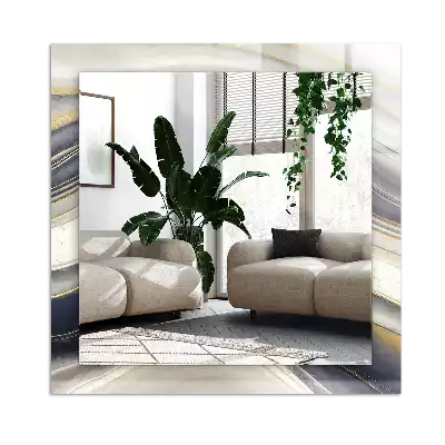 Rechthoekige spiegel met decoratie Abstracte kleurgolven