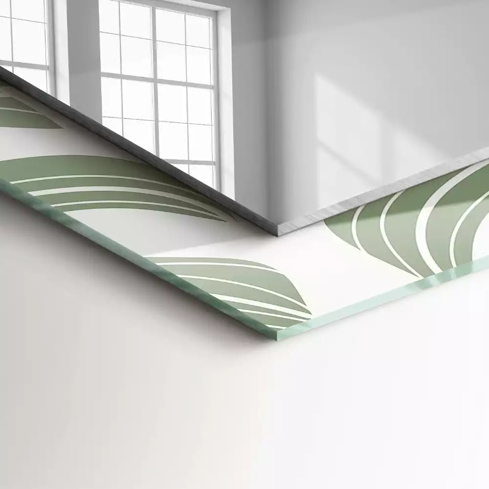 Rechthoekige spiegel met bedrukte lijst Monstera bladeren