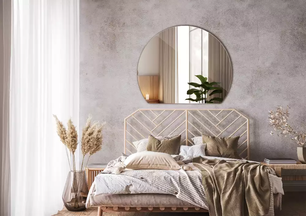 Spiegel rond afgesneden originele toevoeging