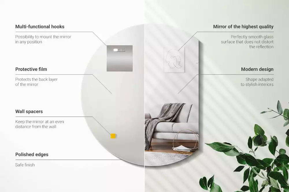 Spiegel rond afgesneden originele toevoeging