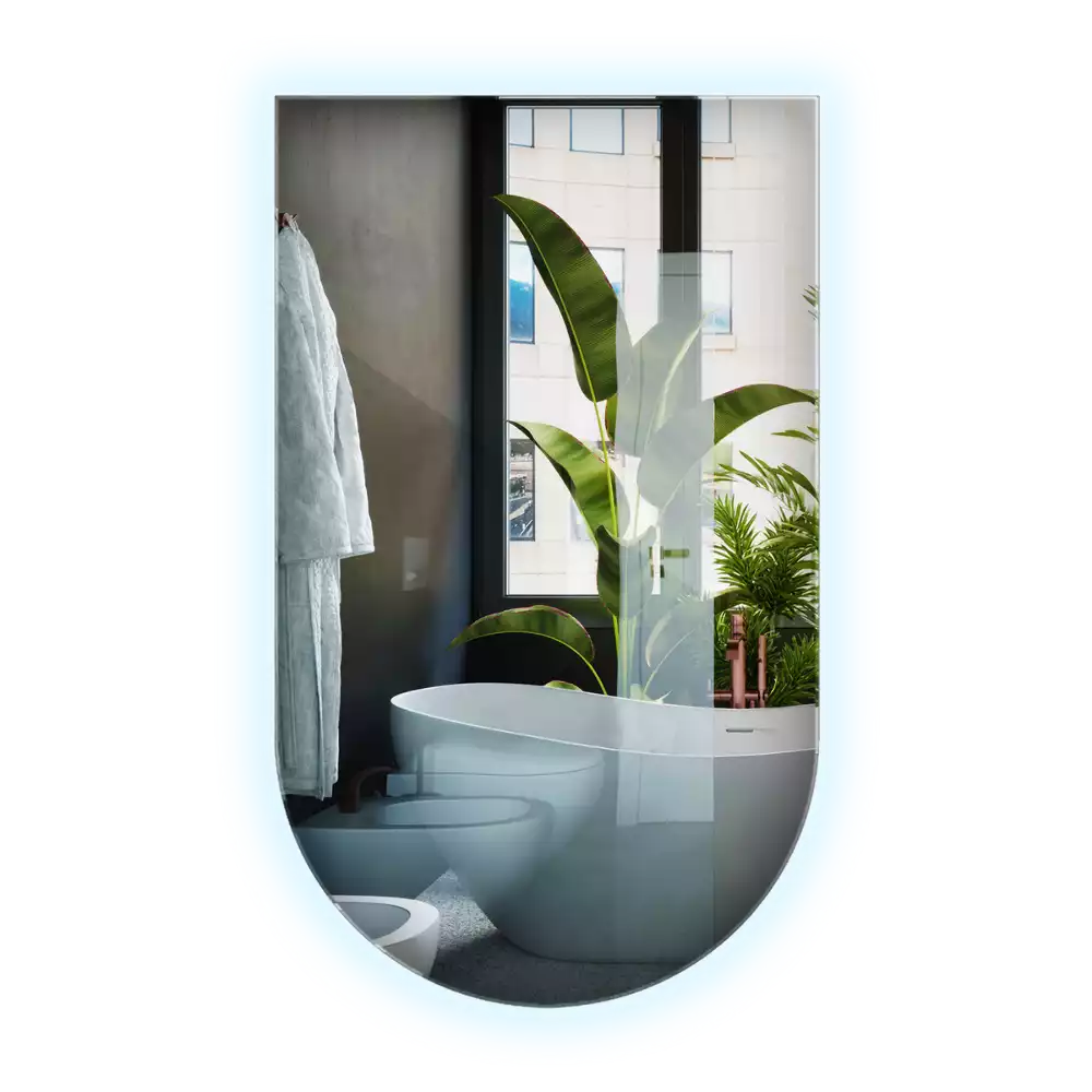 Boogspiegel met verlichting