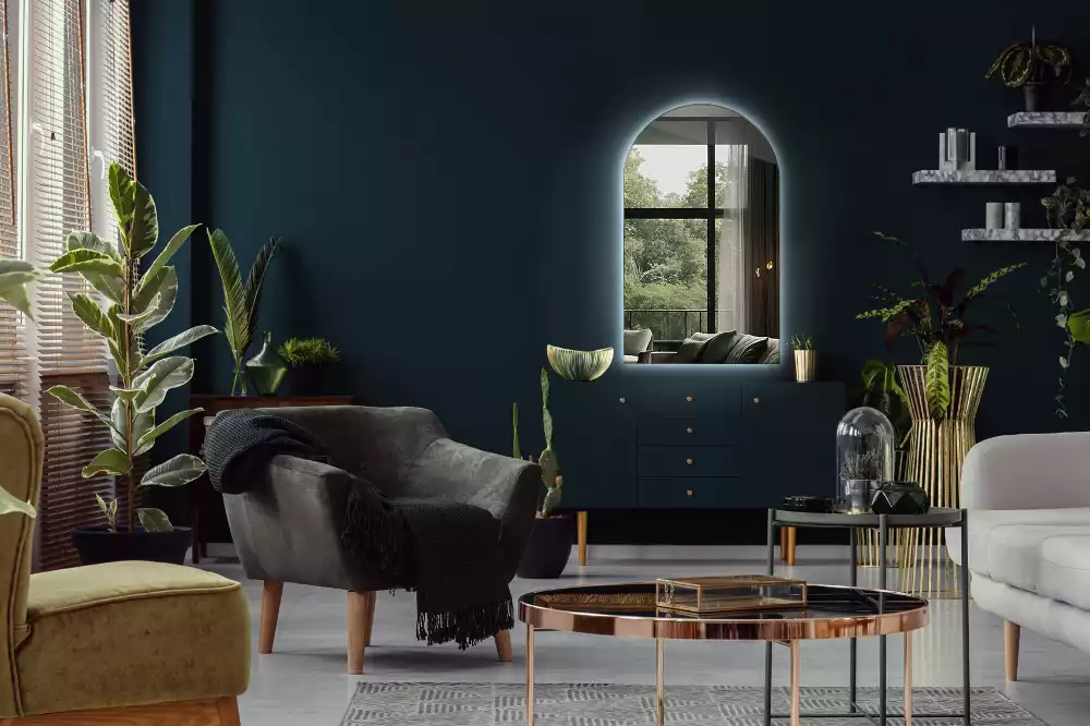 Boogspiegel met verlichting