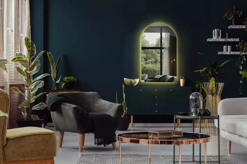 Boogspiegel met verlichting