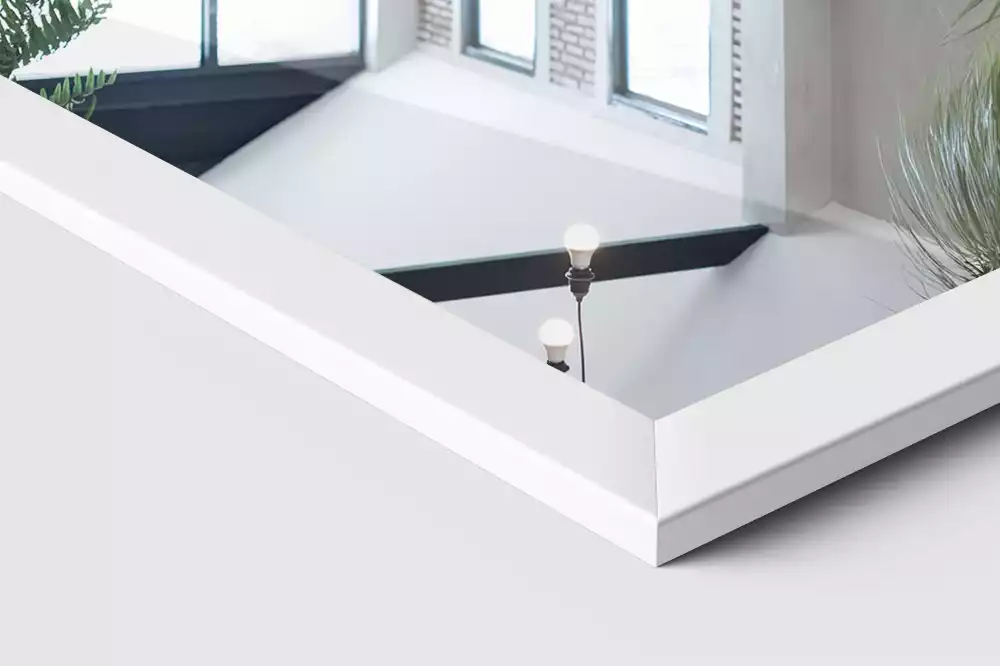 Staande spiegel in witte lijst