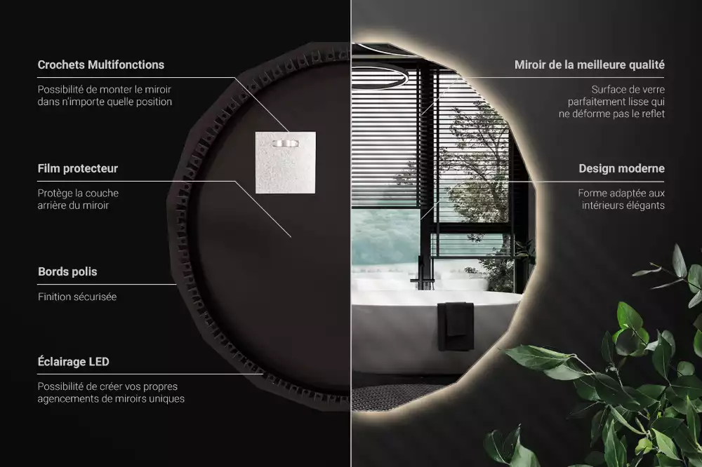 Veelhoekige spiegel met ledverlichting