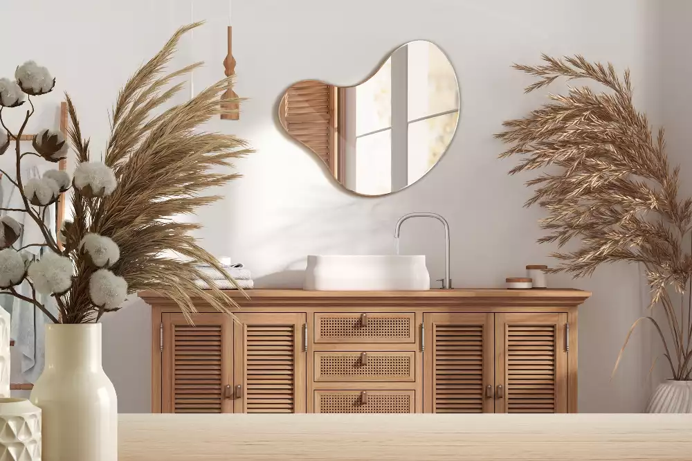 Spiegel organische vorm frameloze ophanging