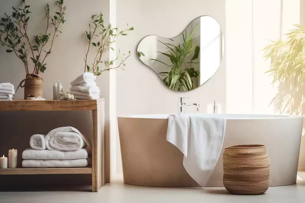 Spiegel organische vorm frameloze ophanging