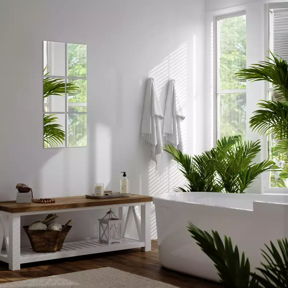 Spiegel tegels rechthoekig zelfklevend