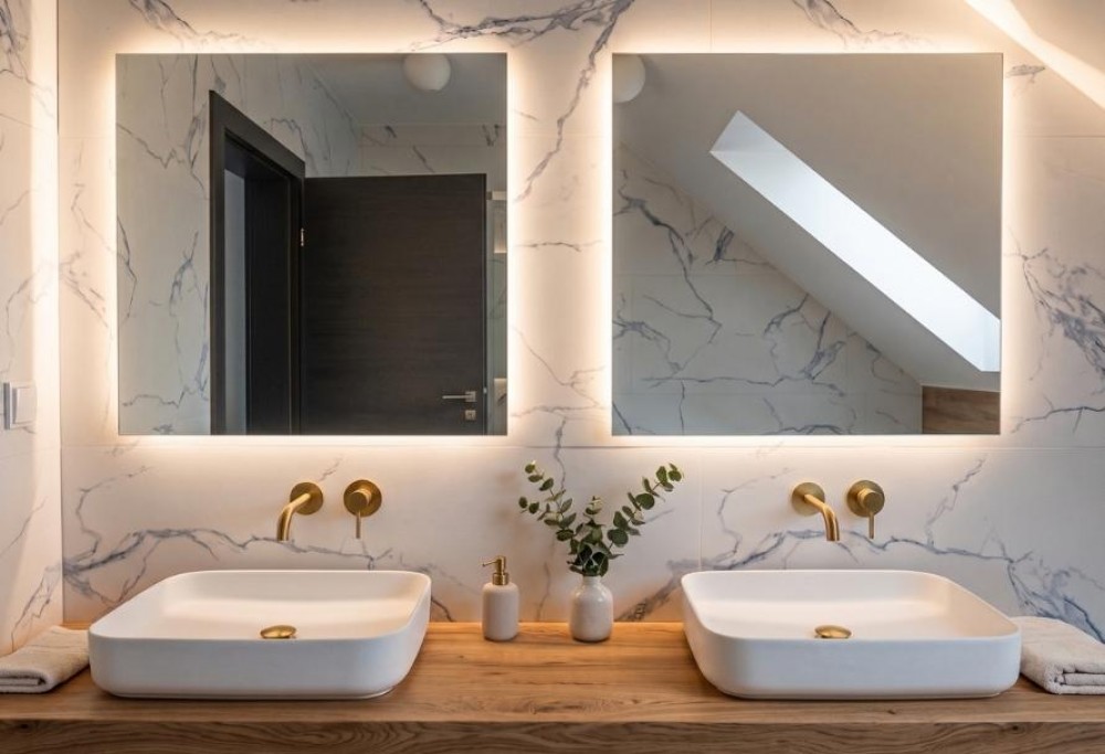 Welke spiegel voor een badkamer met twee wastafels?